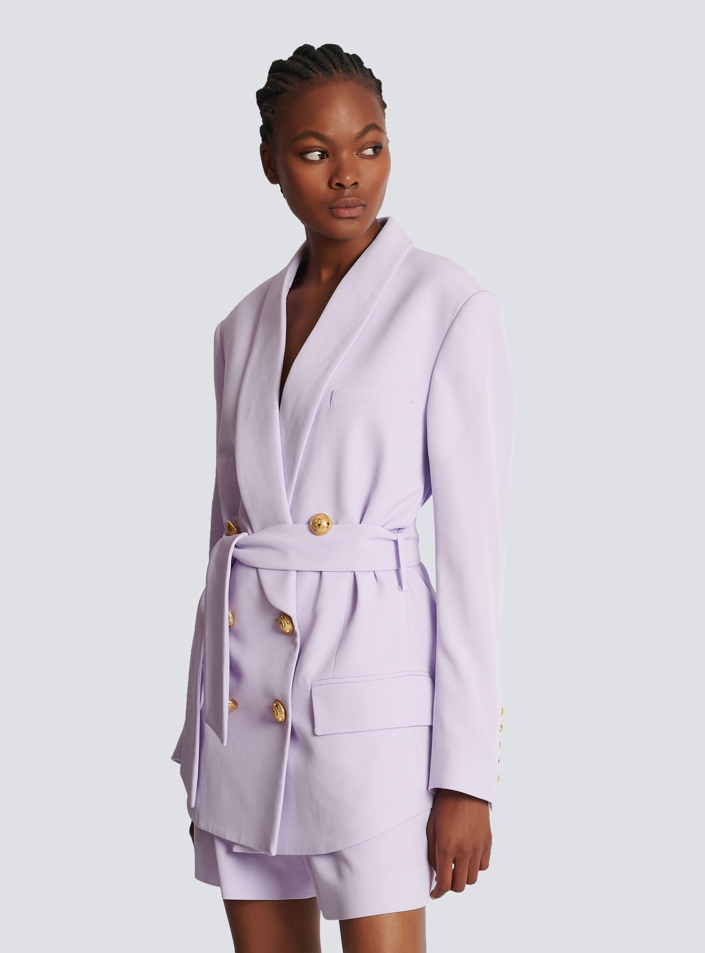 Crepe jacket with shawl collar - 6