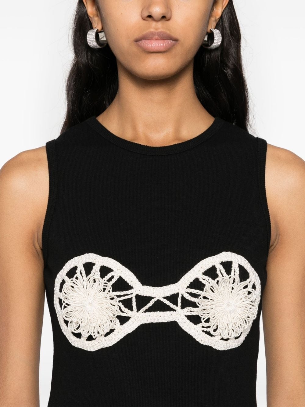 floral-appliquÃ© ribbed tank top - 5