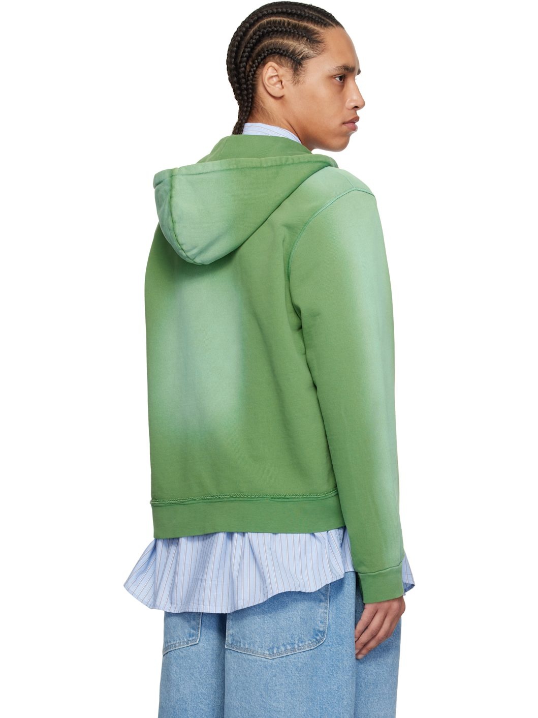 Green Fitted Zip Hoodie - 3