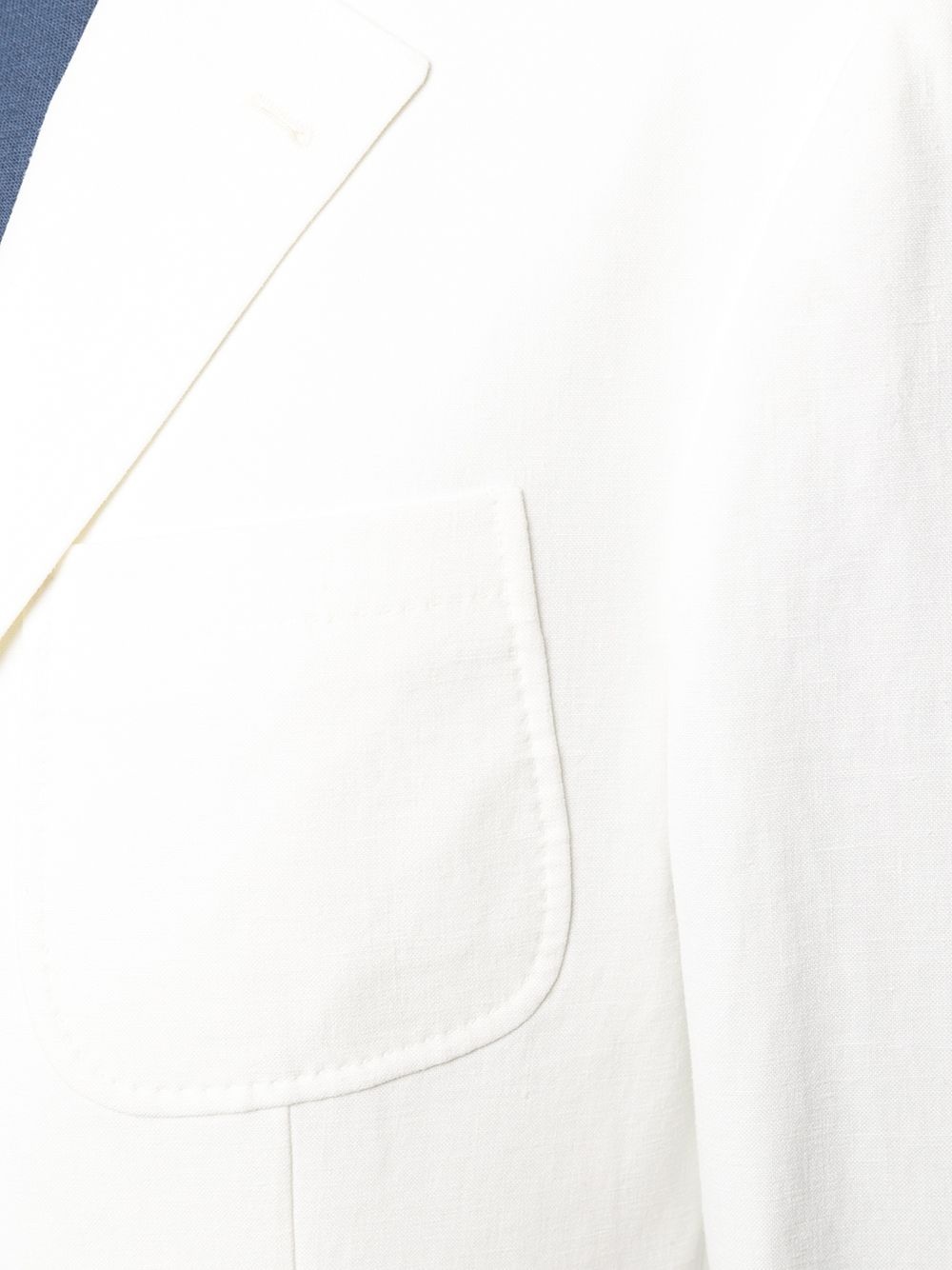 single-breasted linen blazer - 5