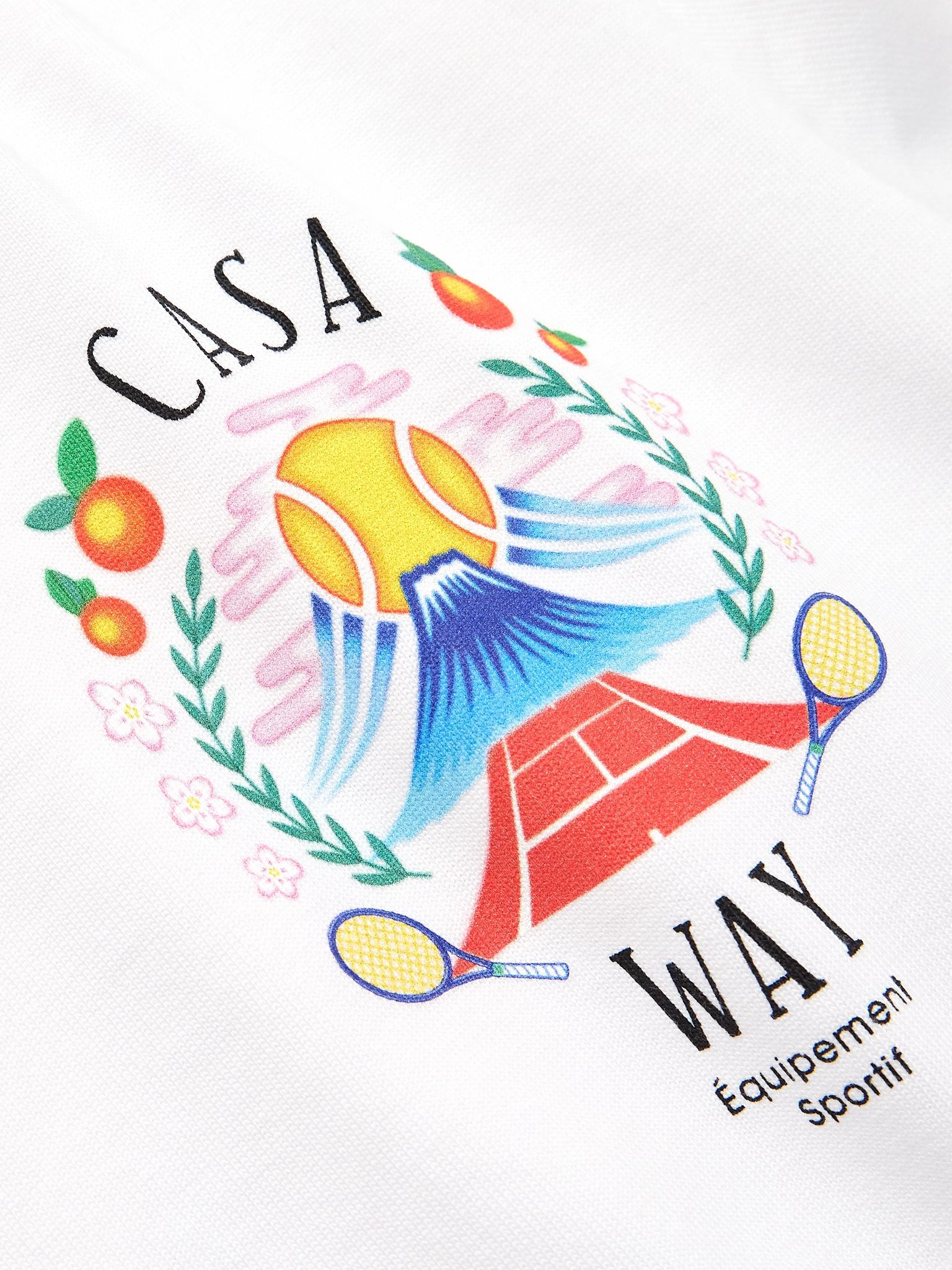 Casa Way Mountain Printed Cotton-Jersey T-Shirt White - 4