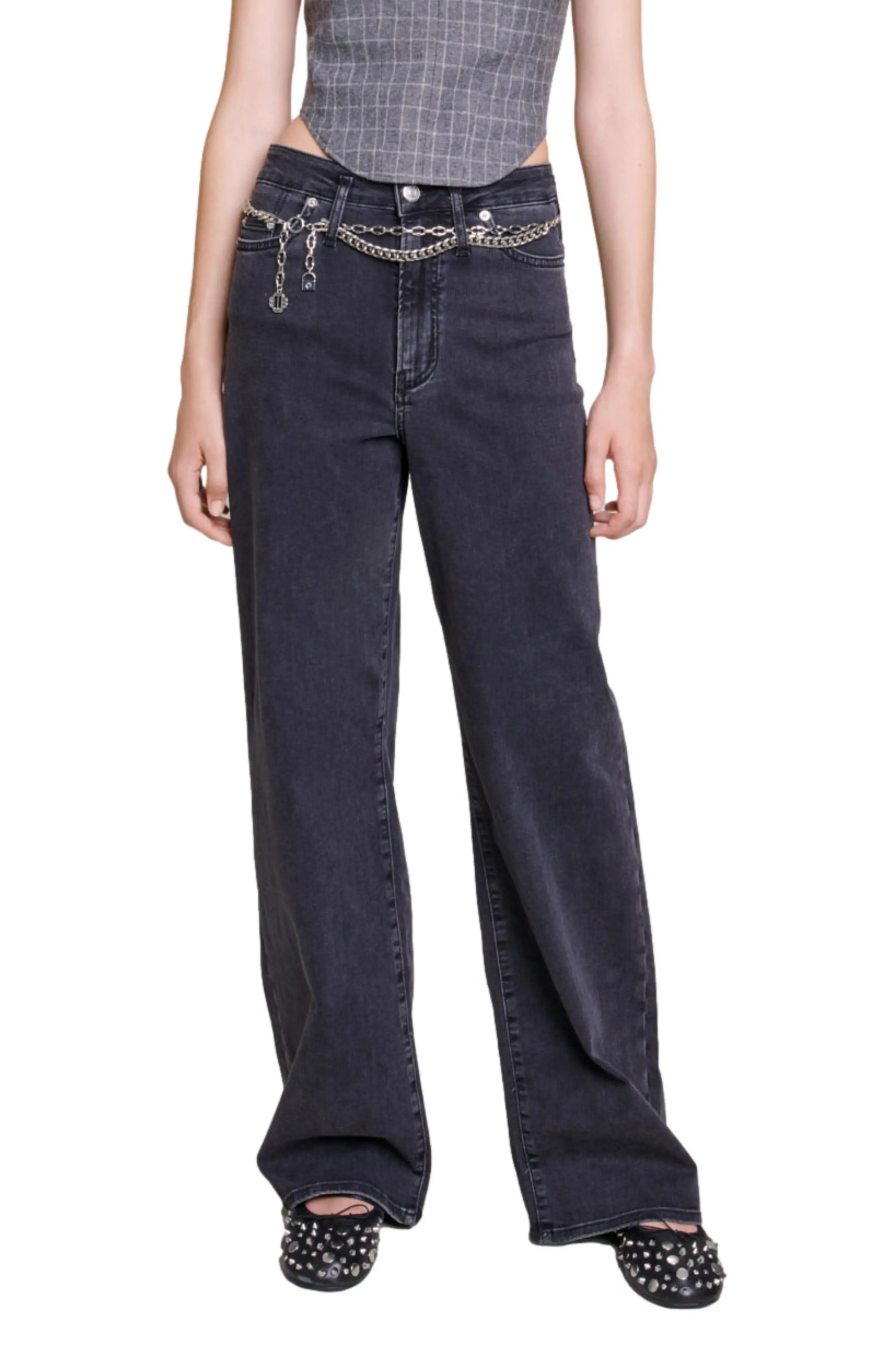 Pantinie Chain Link Belt Jeans - 1