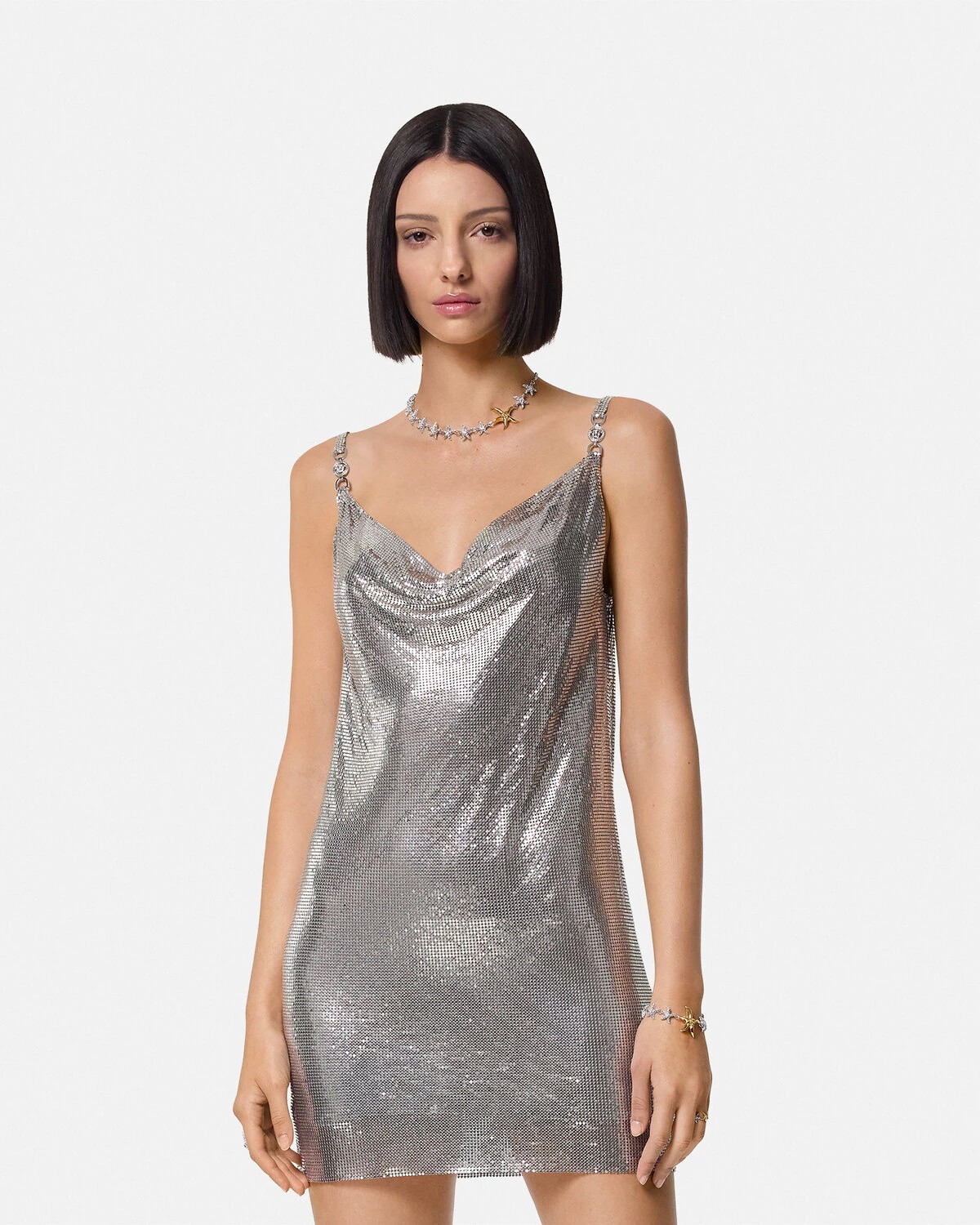 Metal Mesh Slip Mini Dress - 4