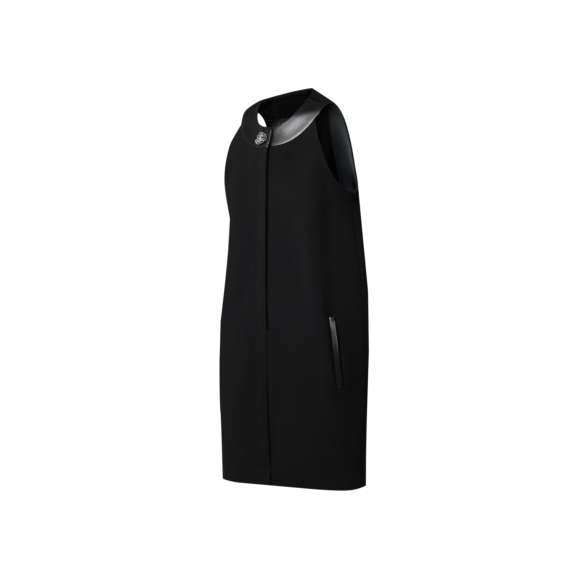 Leather Accent Straight Dress - 2