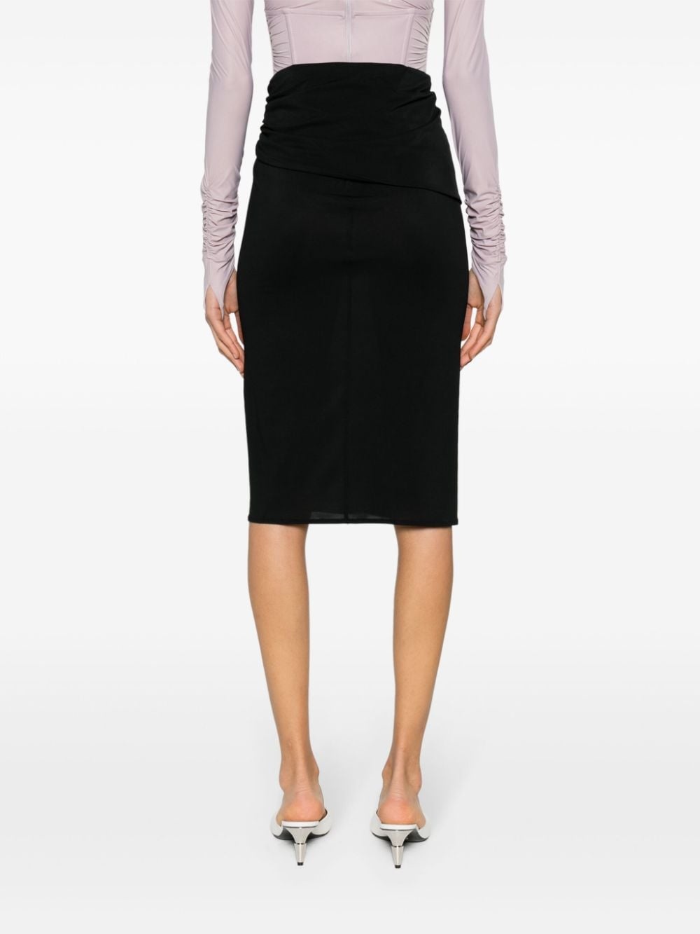 floral-appliquÃ© pencil skirt - 4