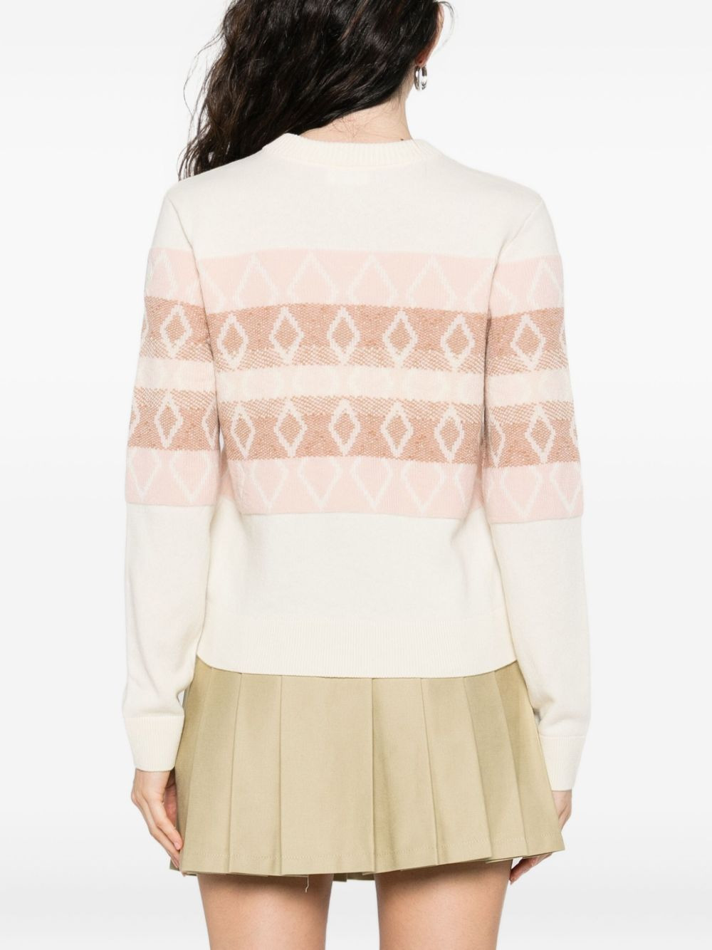geometric-pattern wool sweater - 4