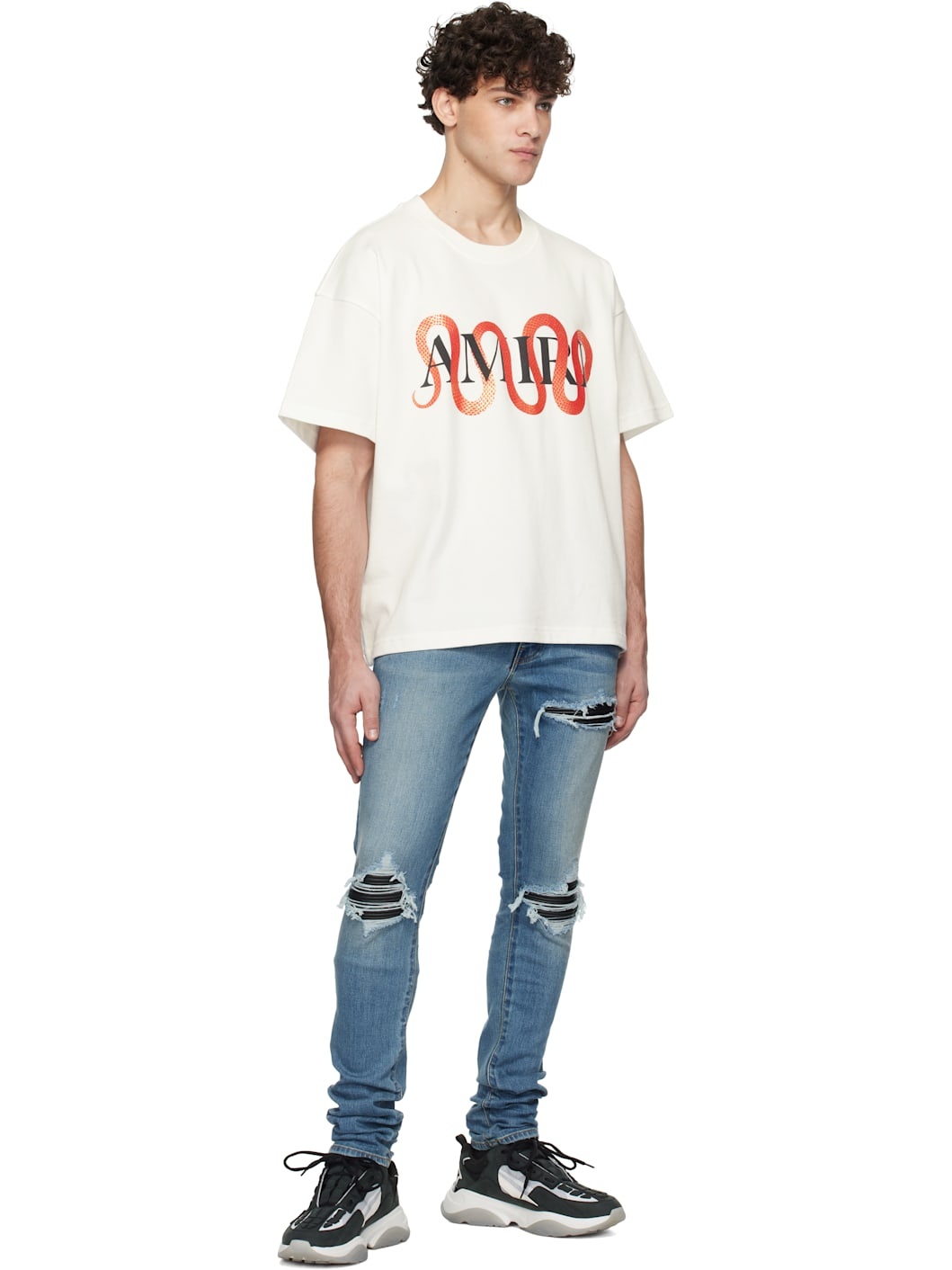 Black Bone Runner Sneakers - 5