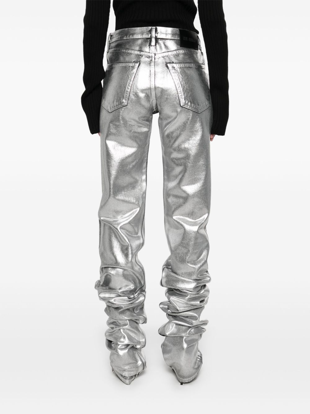 metallic-finish jeans - 4
