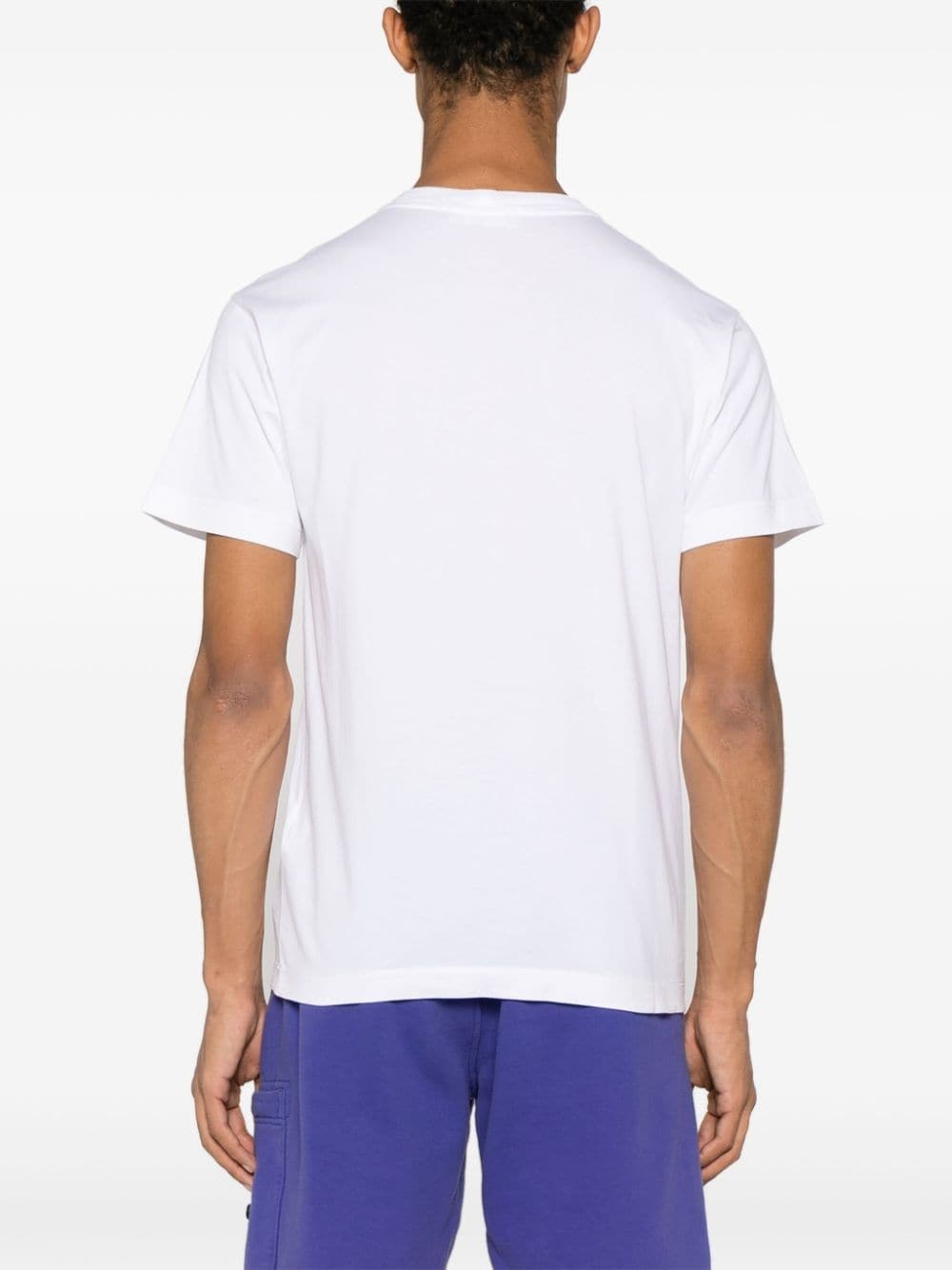 Compass-appliqué cotton T-shirt - 4