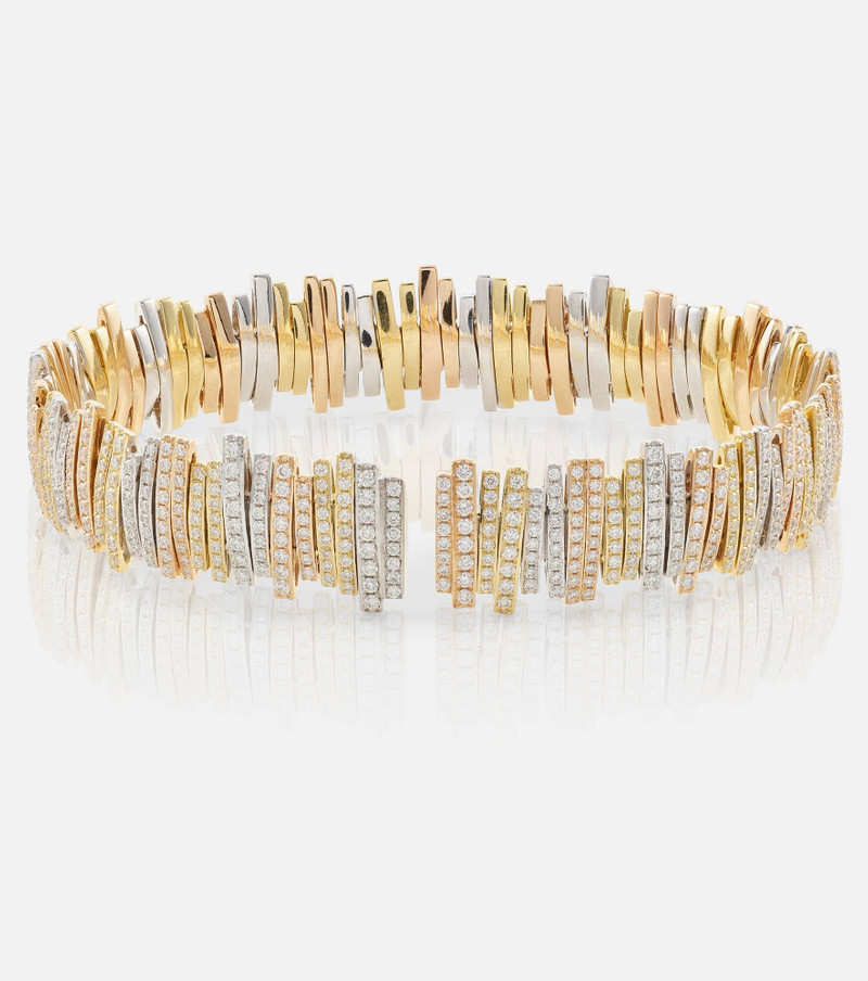 18kt yellow, rose, and white gold bracelet with diamonds 4