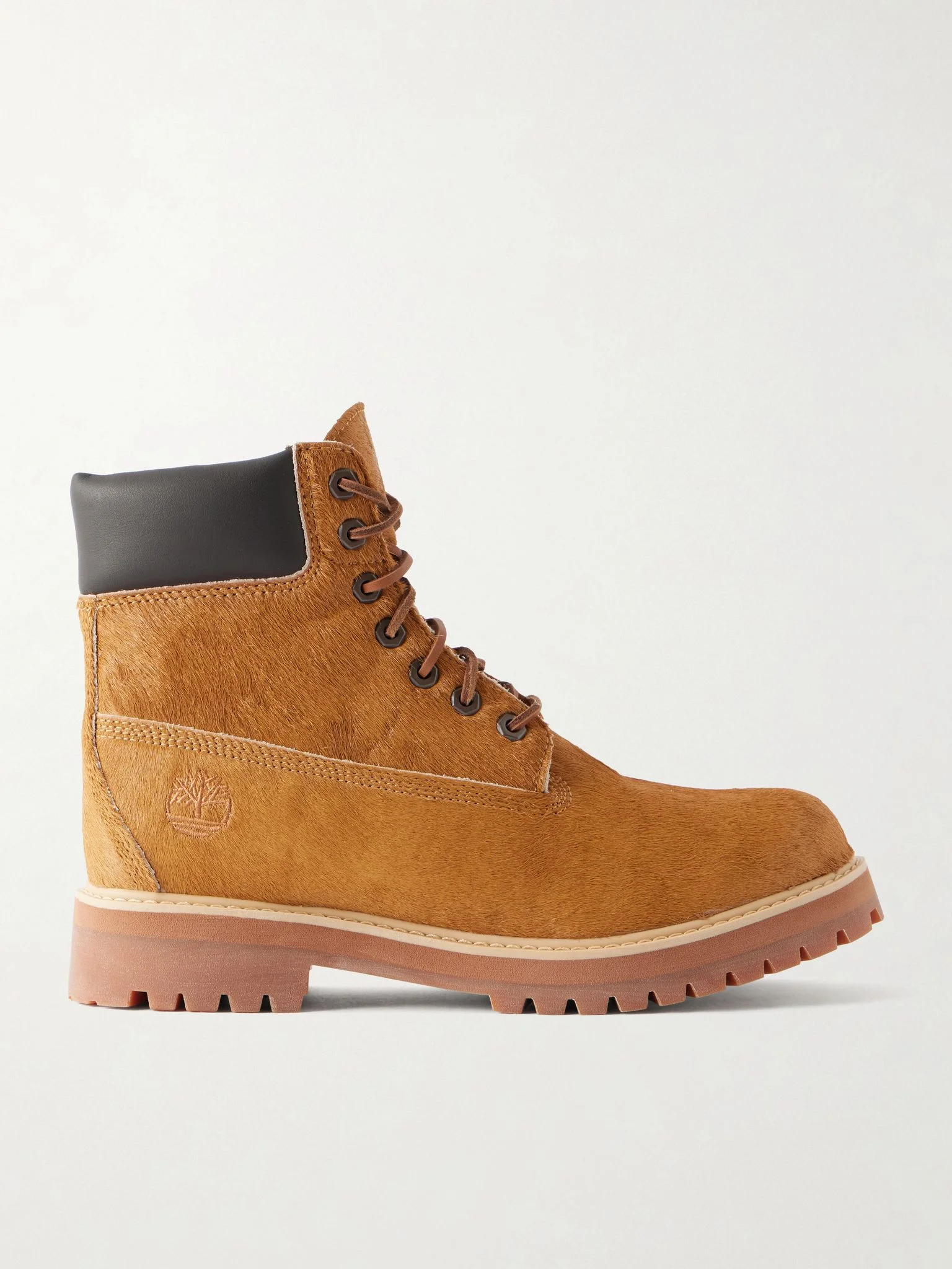 Heritage Leather-Trimmed Calf-Hair Lace-Up Boots Brown - 1