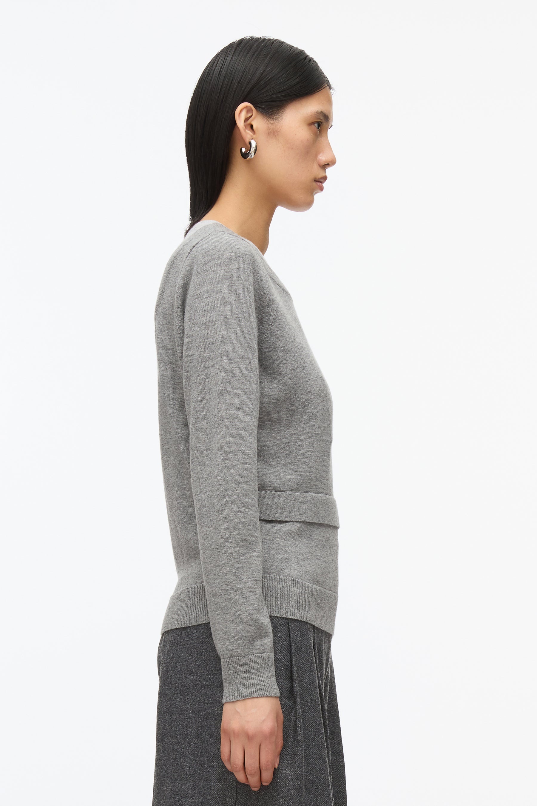Layered Knit Pullover with Keyhole - 3