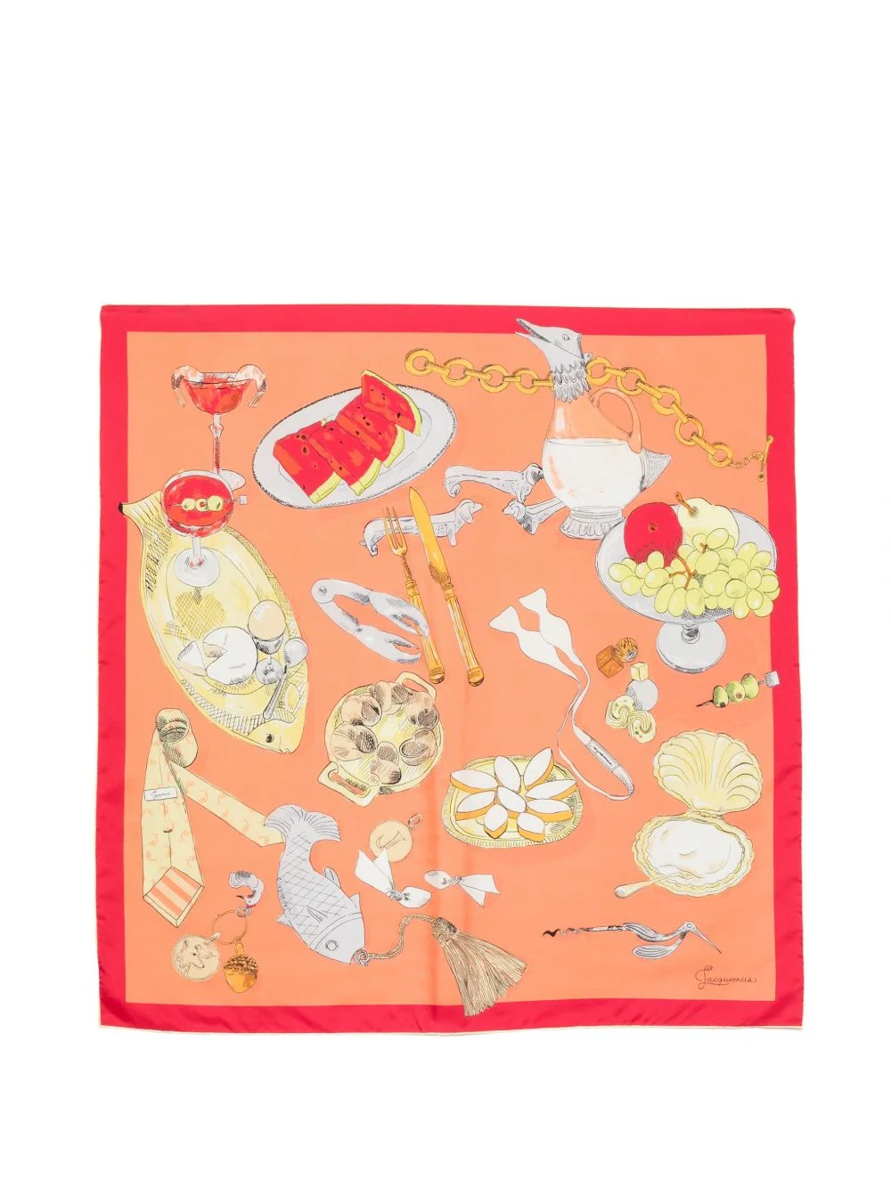 Le Grand Foulard cocktail-print silk scarf - 1