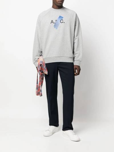 A.P.C. logo-print crew neck sweatshirt outlook