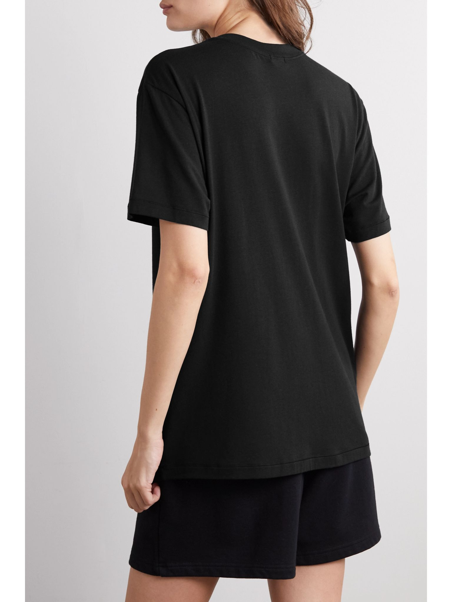 Boyfriend stretch-modal and cotton-blend jersey T-shirt - Onyx Black - 3