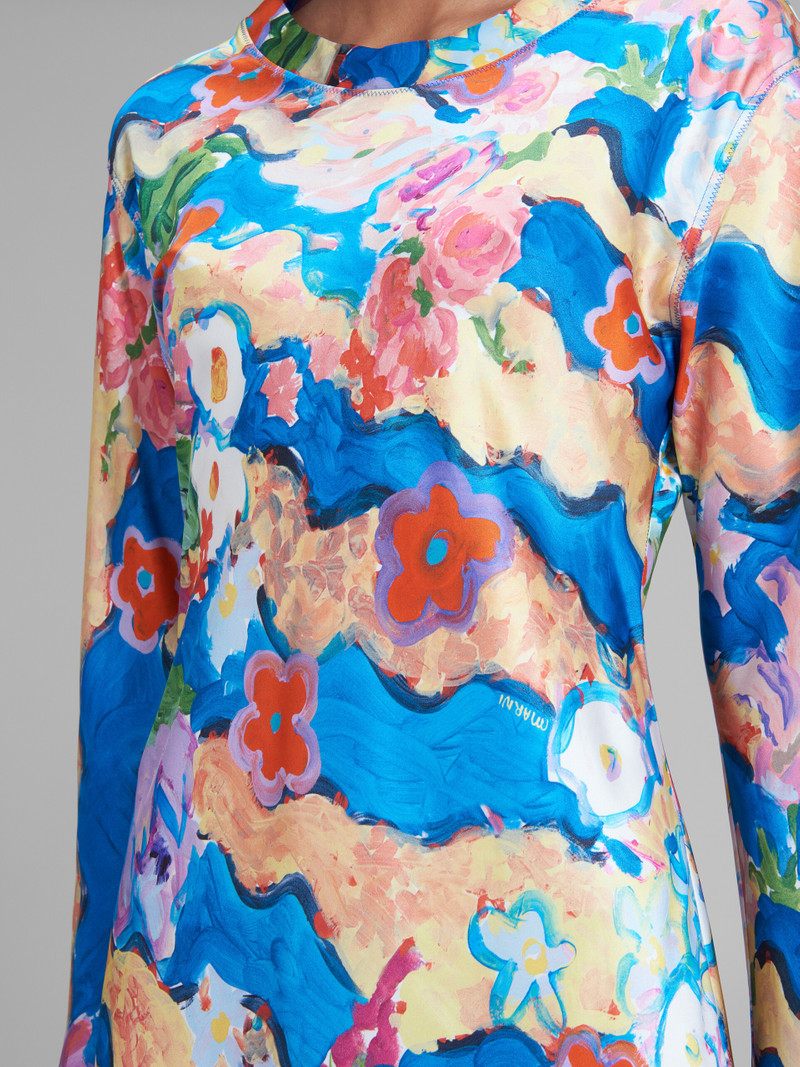 SHORT PRINTED SATIN DRESS 5