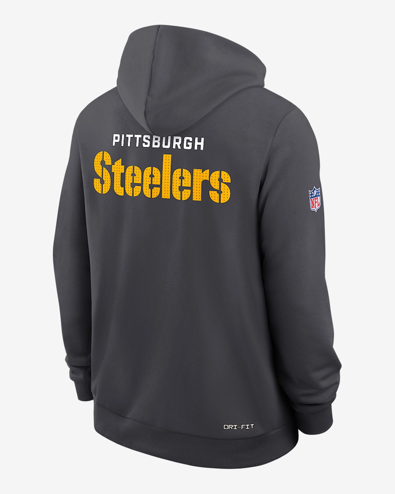 Nike Pittsburgh Steelers Initial Home Sideline Men's Nike Dri-FIT NFL Pullover Hoodie outlook