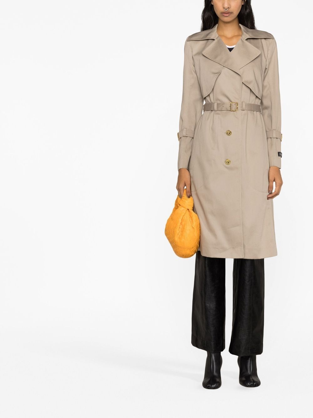 knee-length cotton trench coat - 2