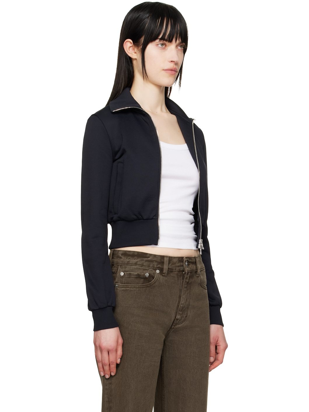 Black Tricot Track Jacket - 2