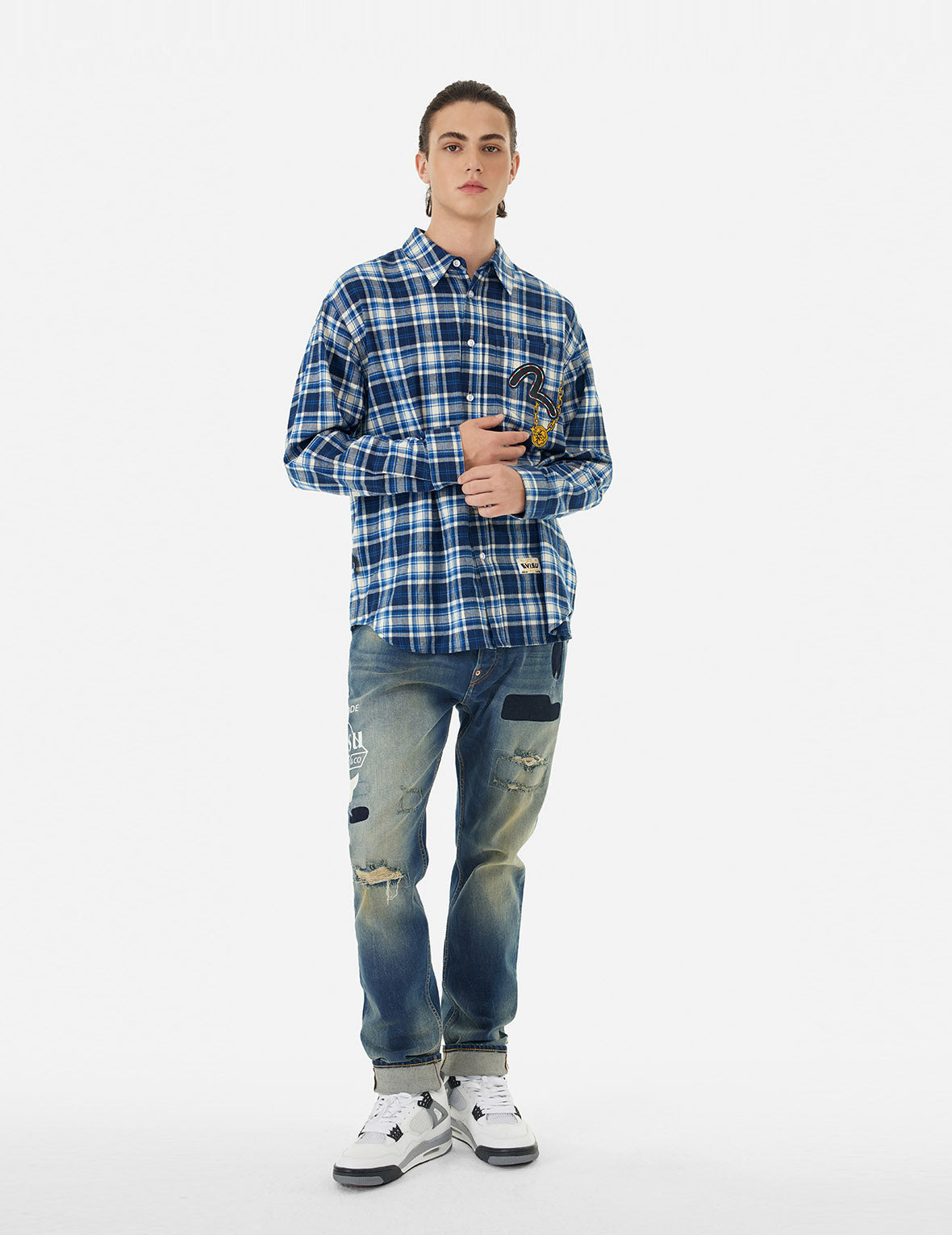 MULTI-LOGO DAICOCK PRINT RELAX FIT CHECK SHIRT - 6
