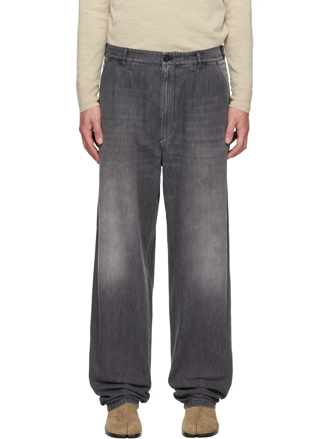 Gray Straight-Leg Jeans - 1