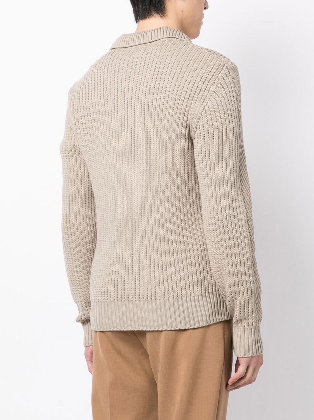 V-neck ribbed-knit jumper - 4
