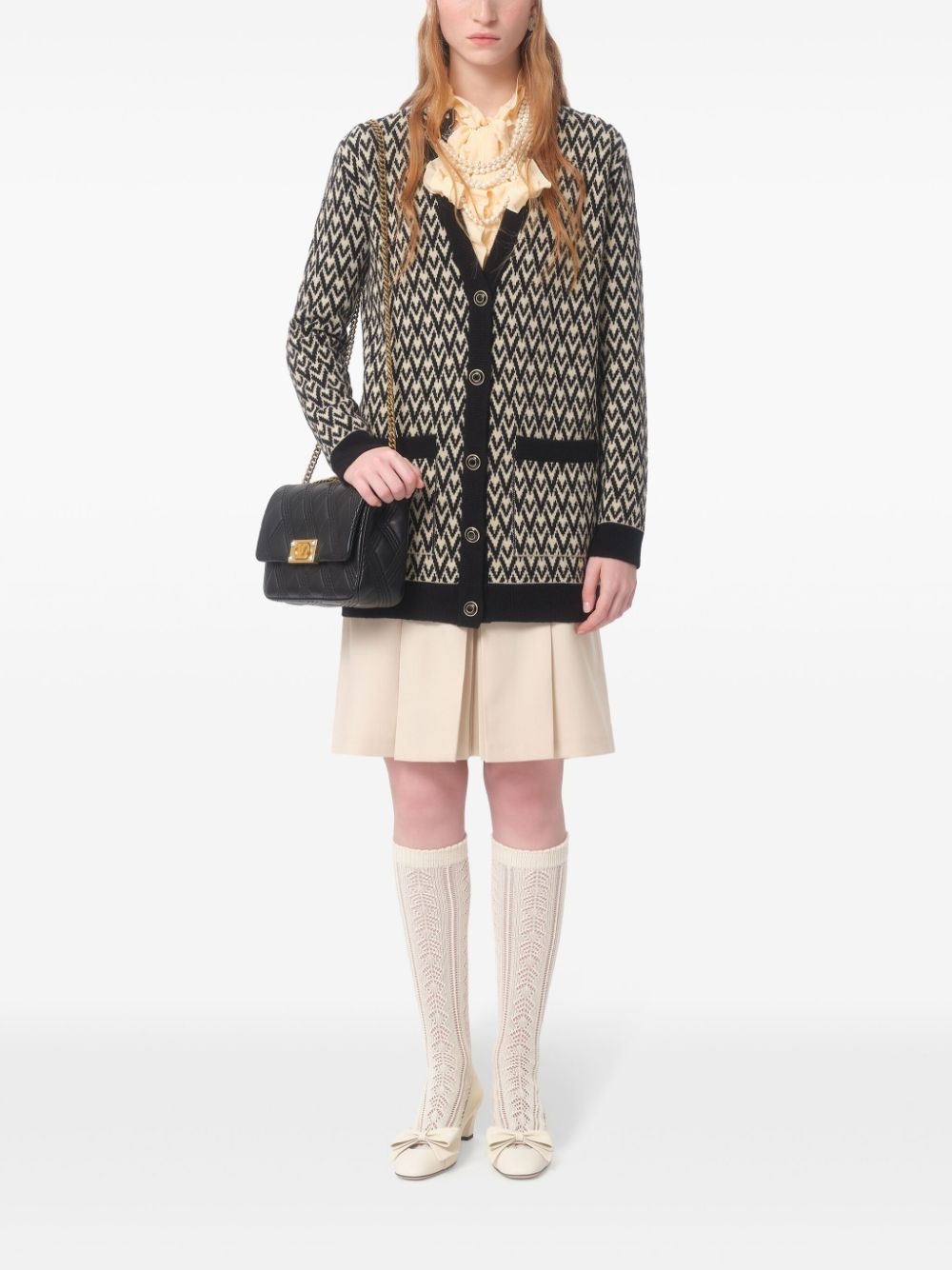 monogram-pattern knit cardigan - 2