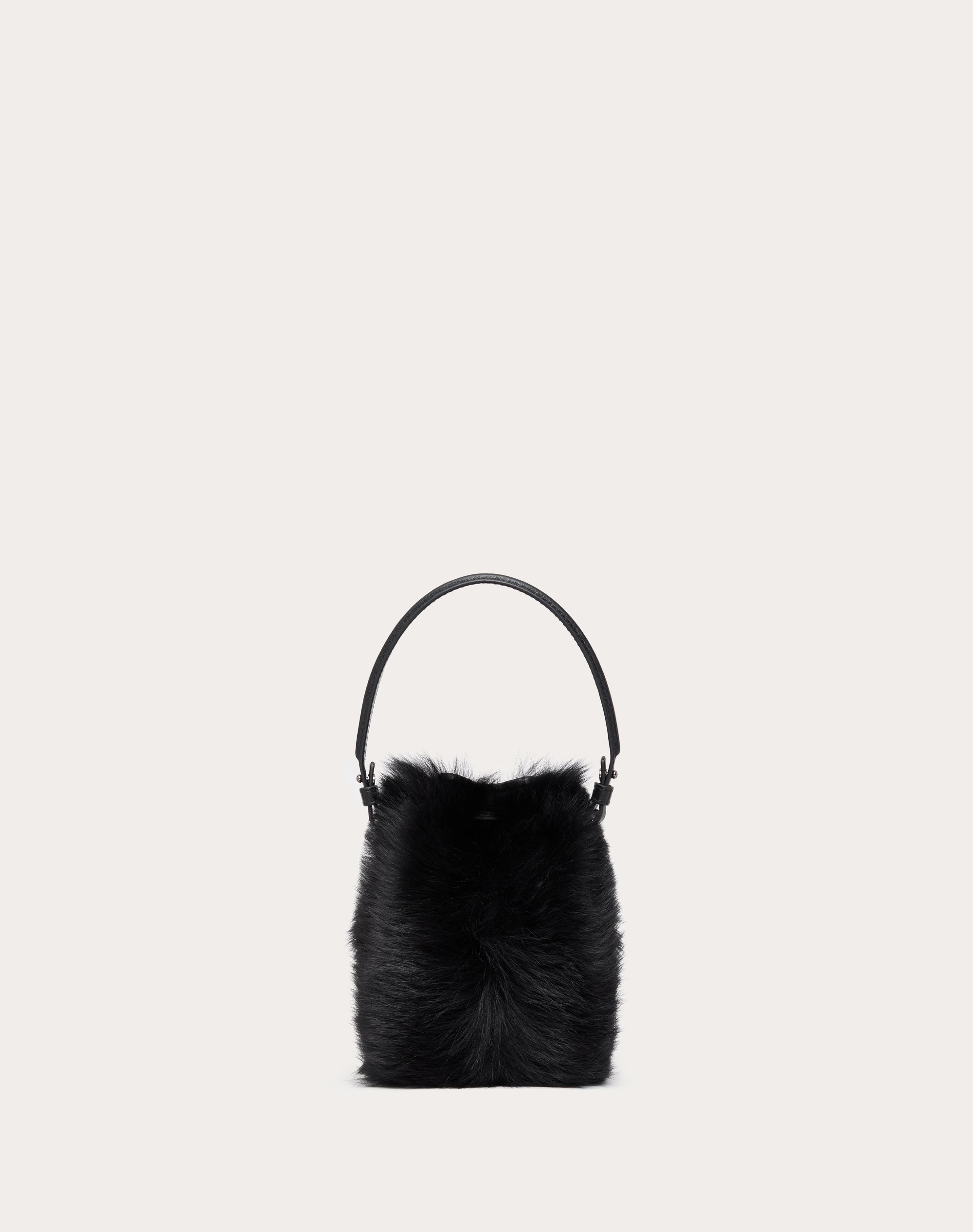 VLOGO SIGNATURE MINI SHEEPSKIN BUCKET BAG - 3