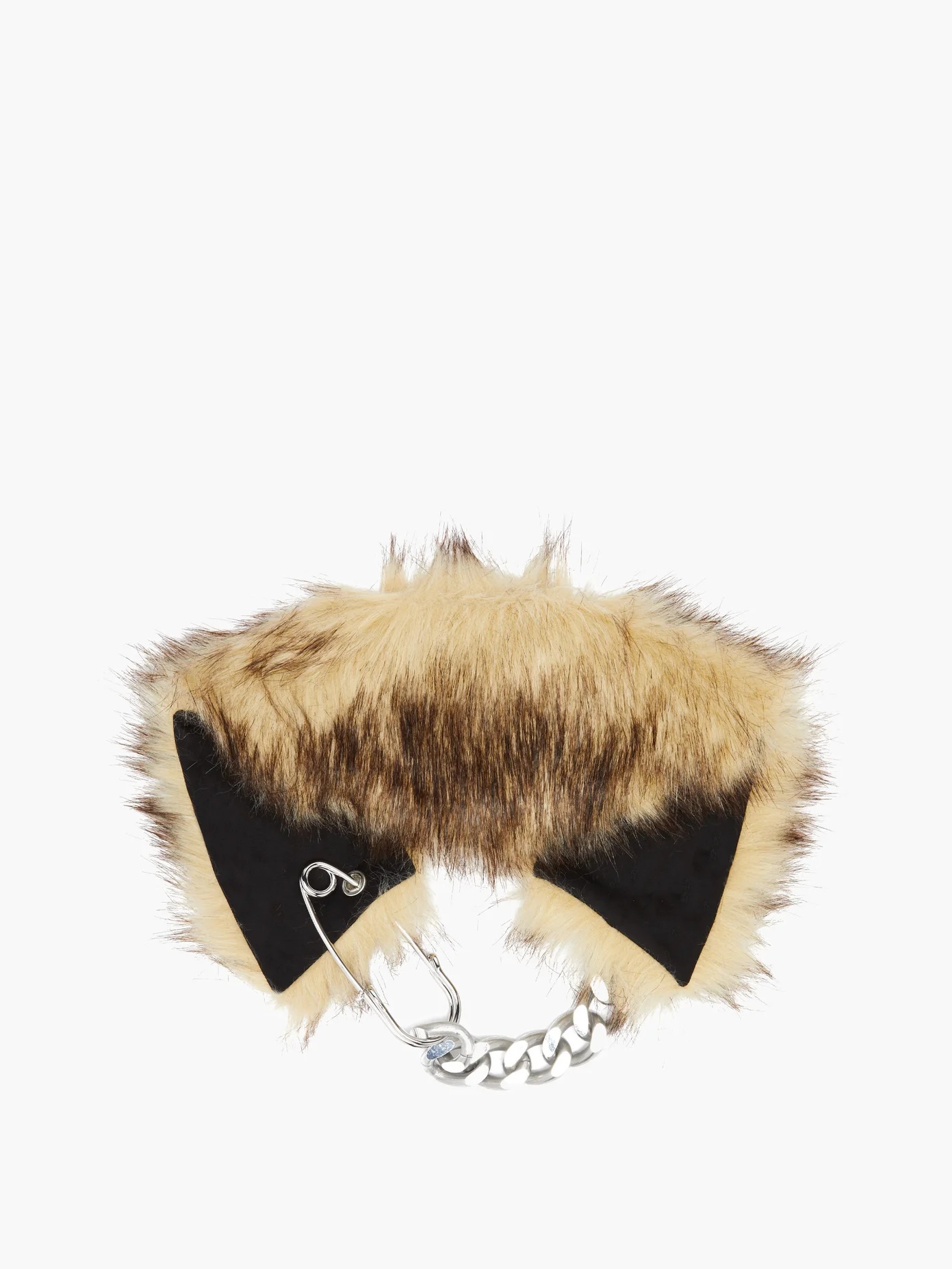 Curb-chain faux-fur collar - 3