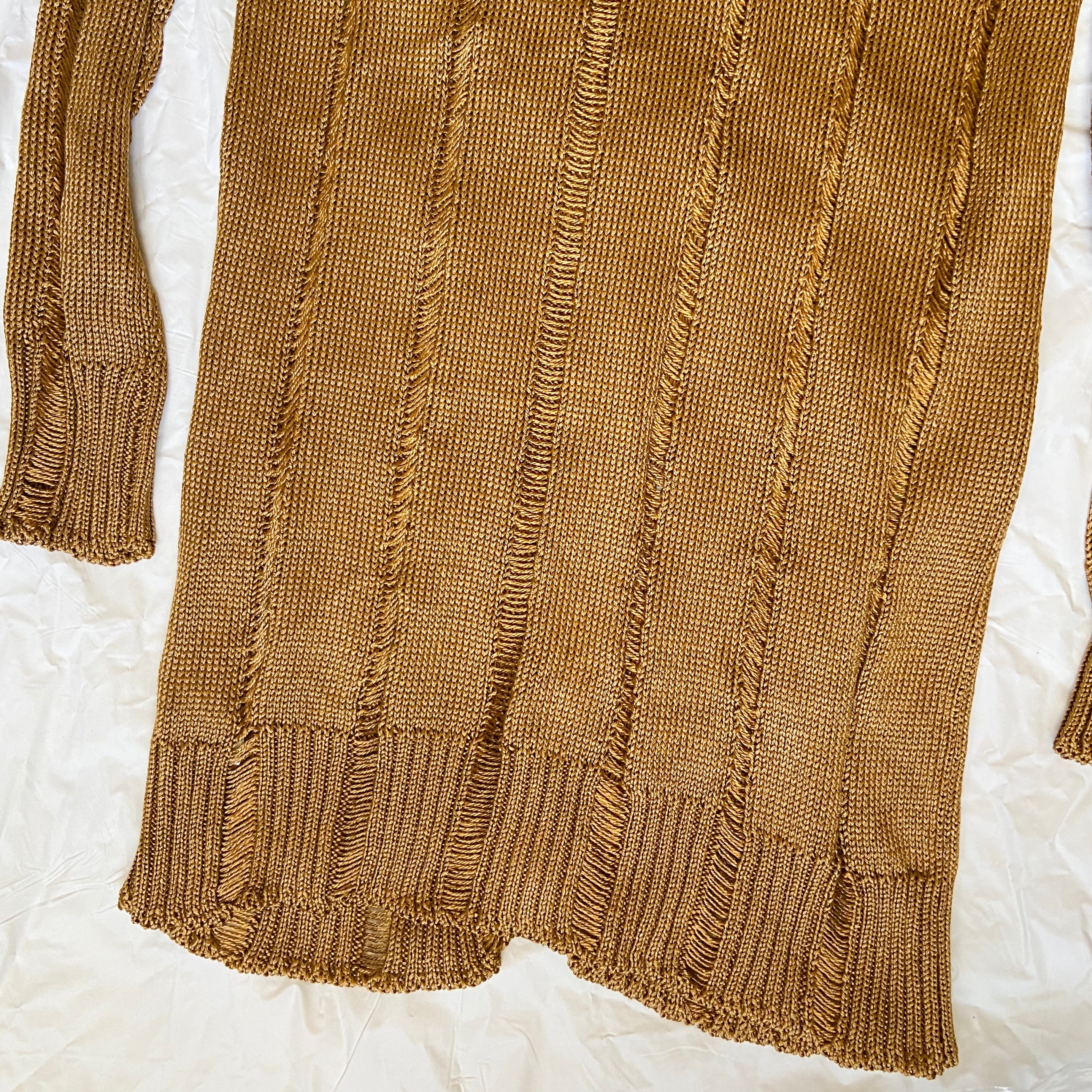 Jean Paul Gaultier gold open knit cardigan XS - 11