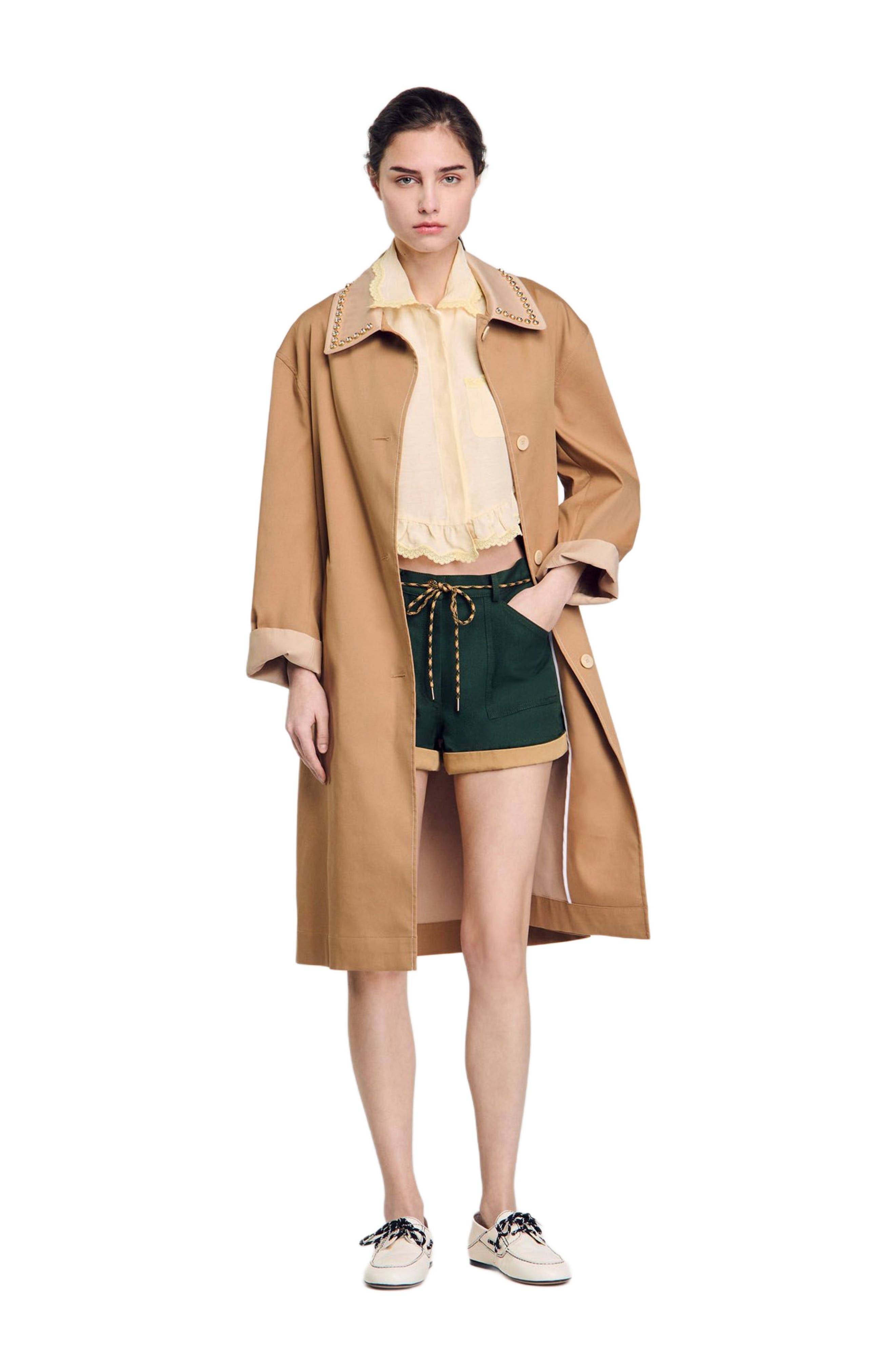 SANDRO Shirt collar with lace detail in Light Yellow at Nordstrom - 7