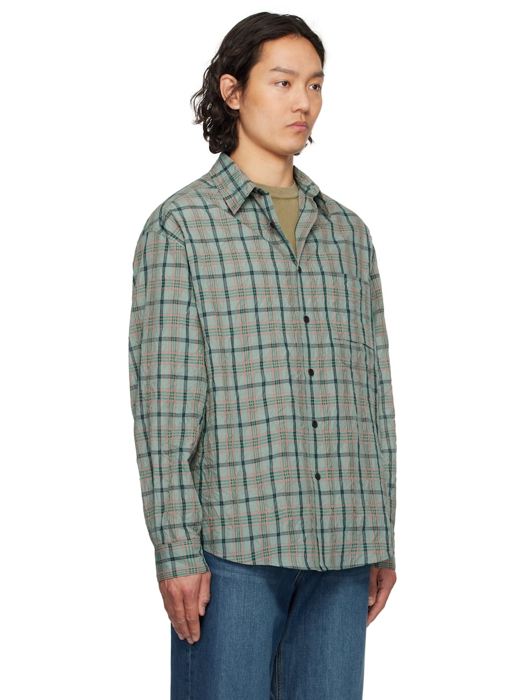 Green Crease Check Shirt - 2
