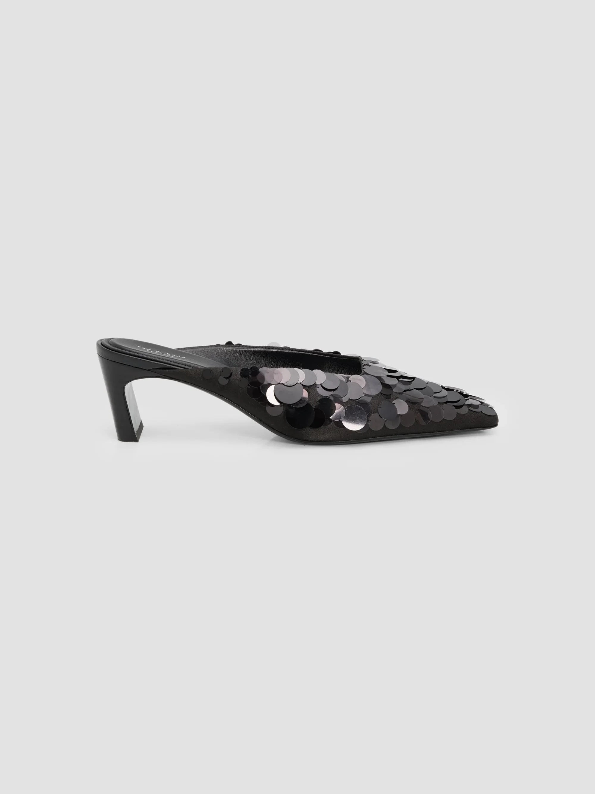 Women's Kai 55MM Paillette Satin Mules - Black Sequin - 1