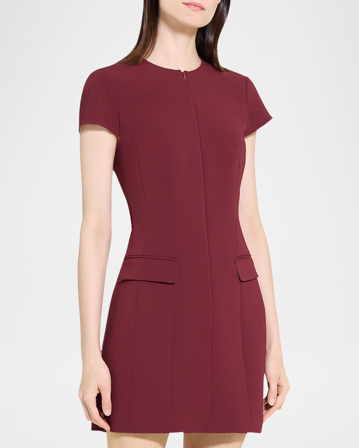 Tailored Zip-Front Mini Dress - 4