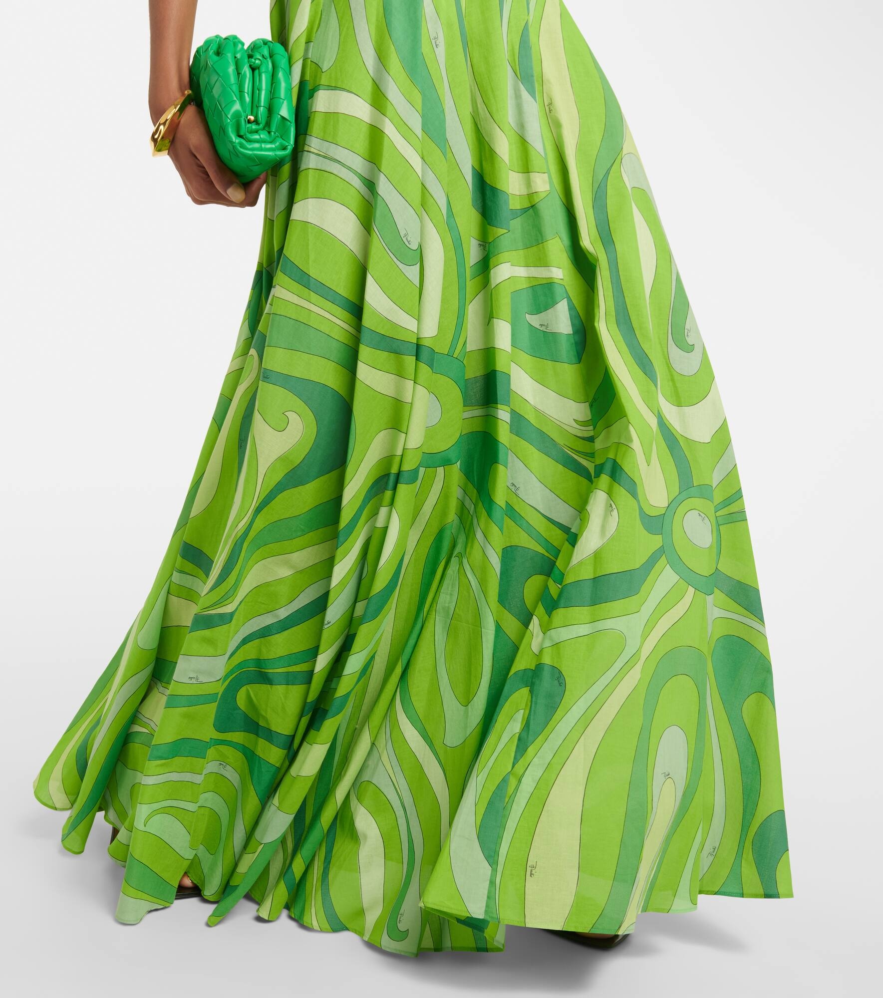 Marmo pleated cotton muslin maxi skirt - 5