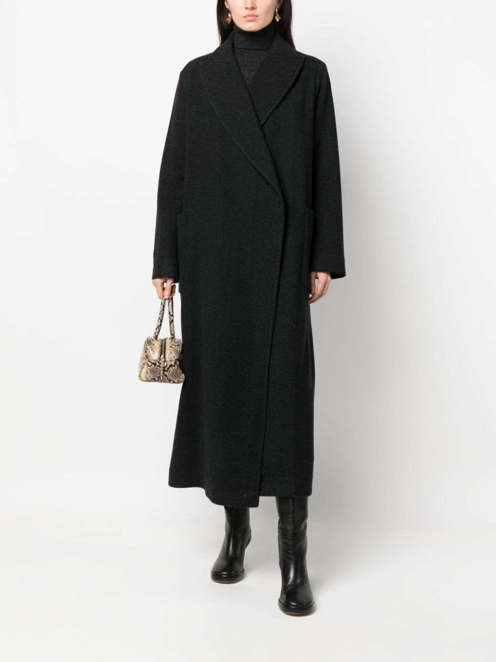 double-breasted cashmere coat - 2