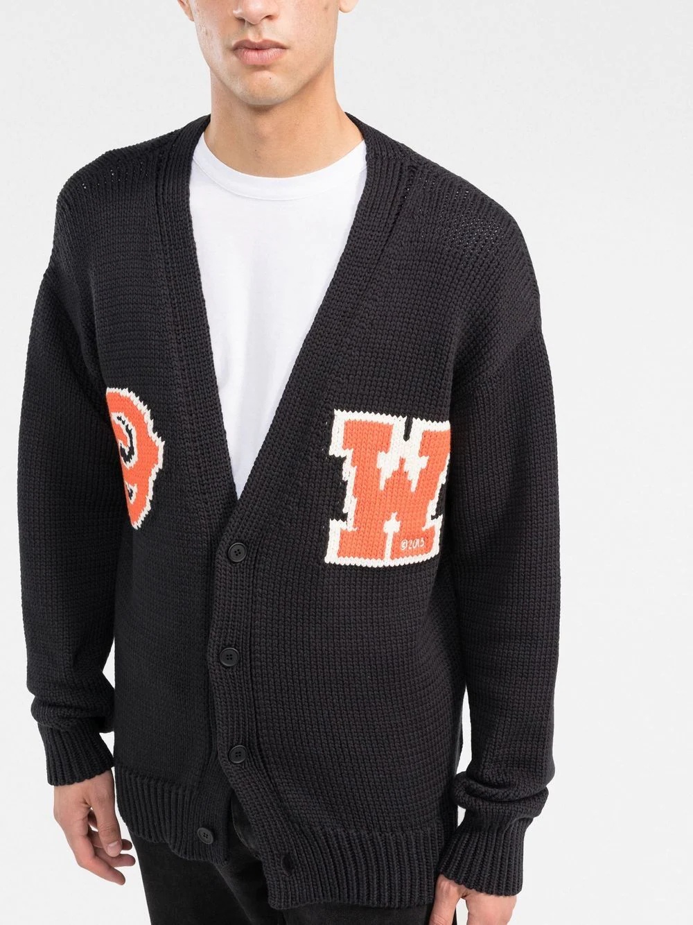 logo-intarsia cardigan - 3