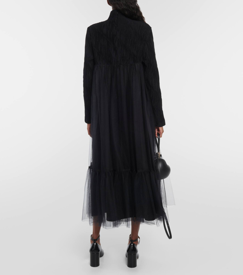 Wool-blend and tulle midi dress 3