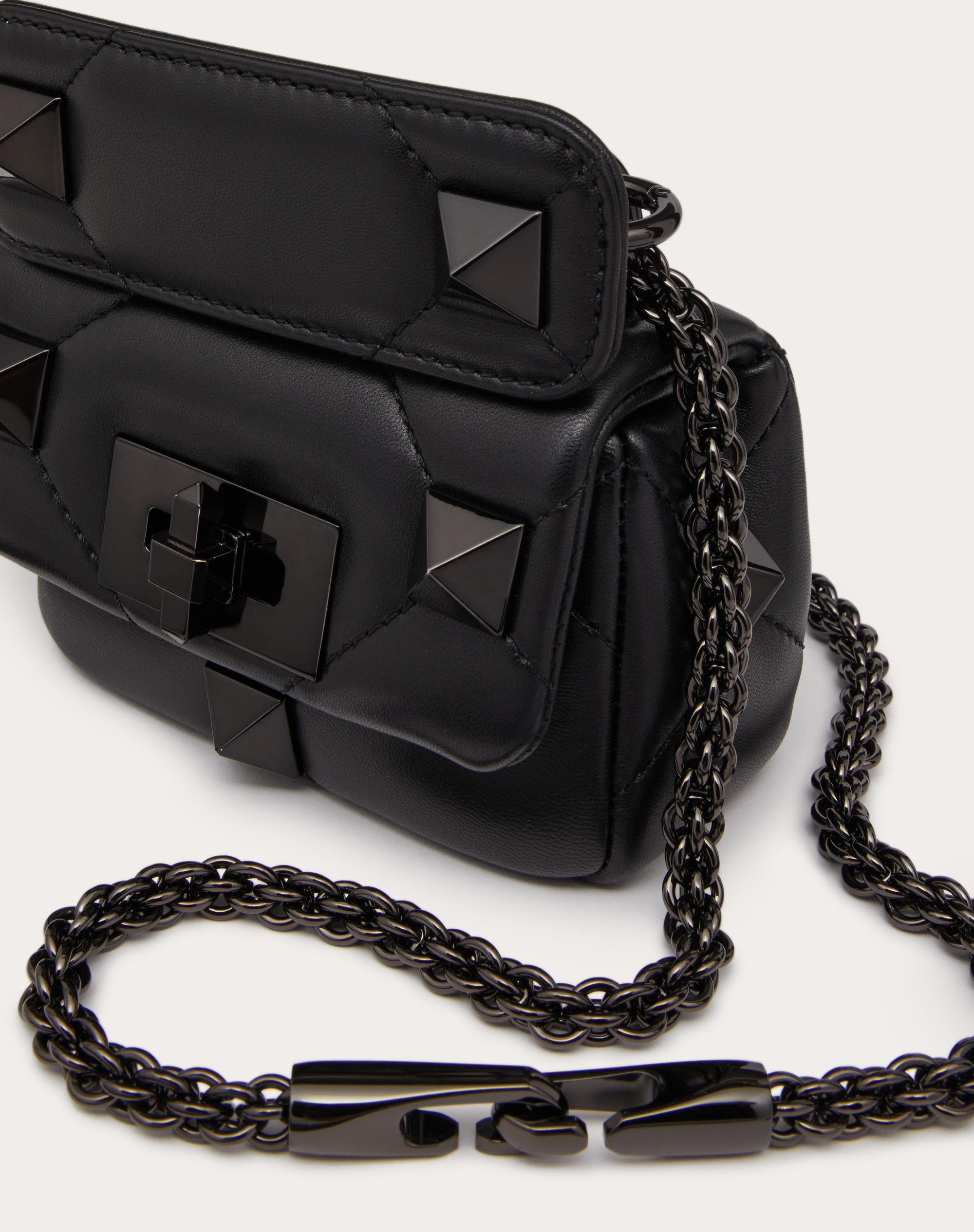 MINI ROMAN STUD THE SHOULDER BAG IN NAPPA LEATHER WITH CHAIN - 5