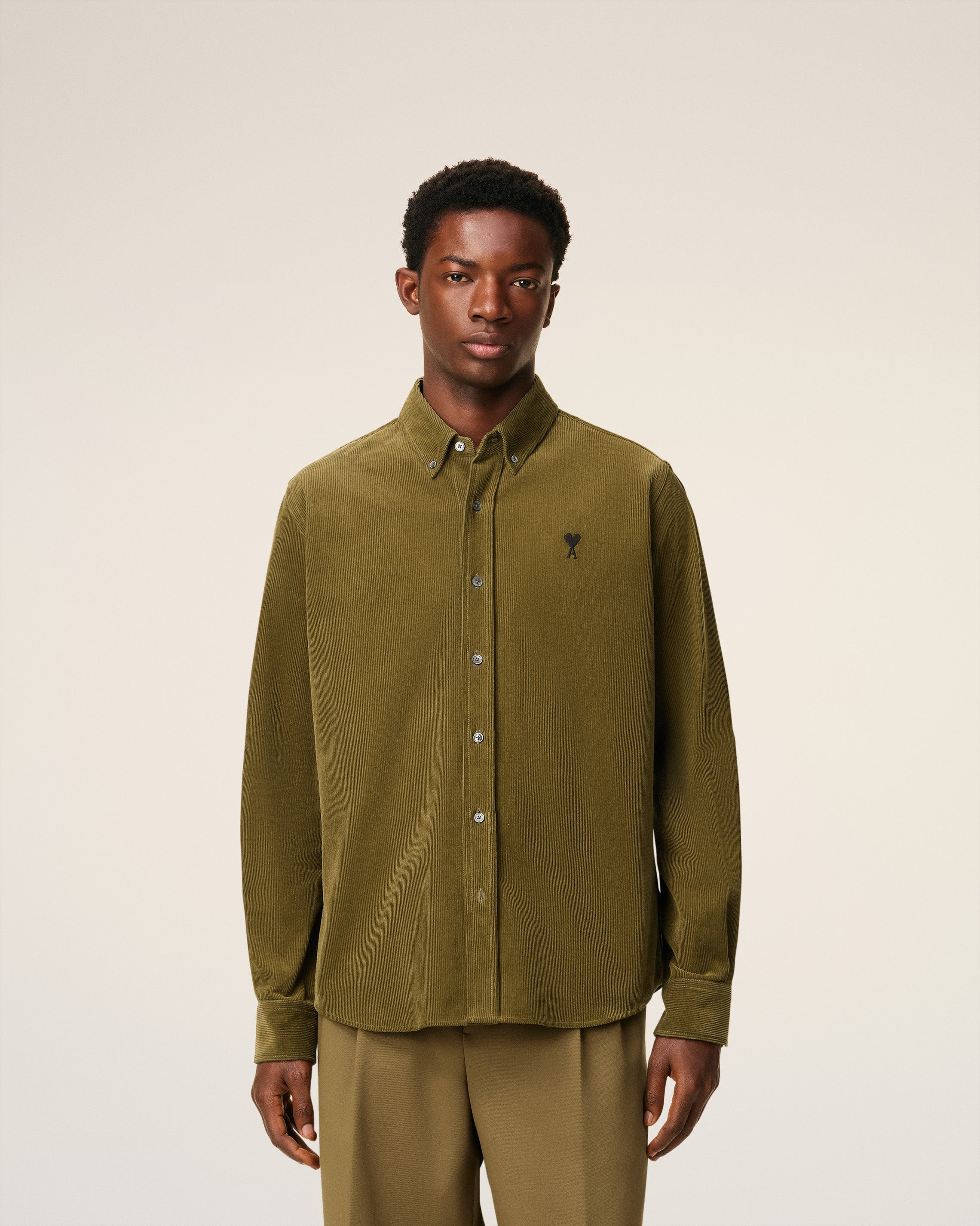 GREEN COTTON BUTTON DOWN AMI DE COEUR SHIRT - 3