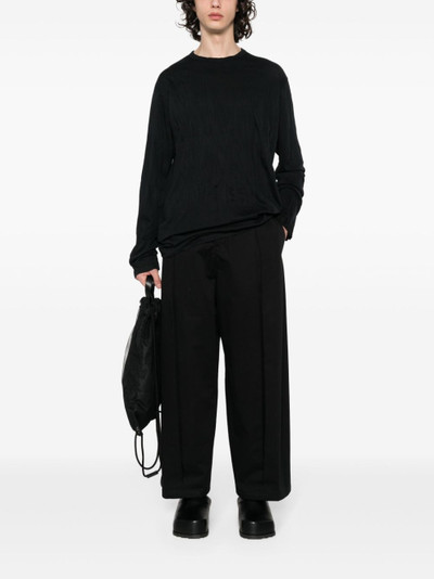 Yohji Yamamoto creased long-sleeved T-shirt outlook