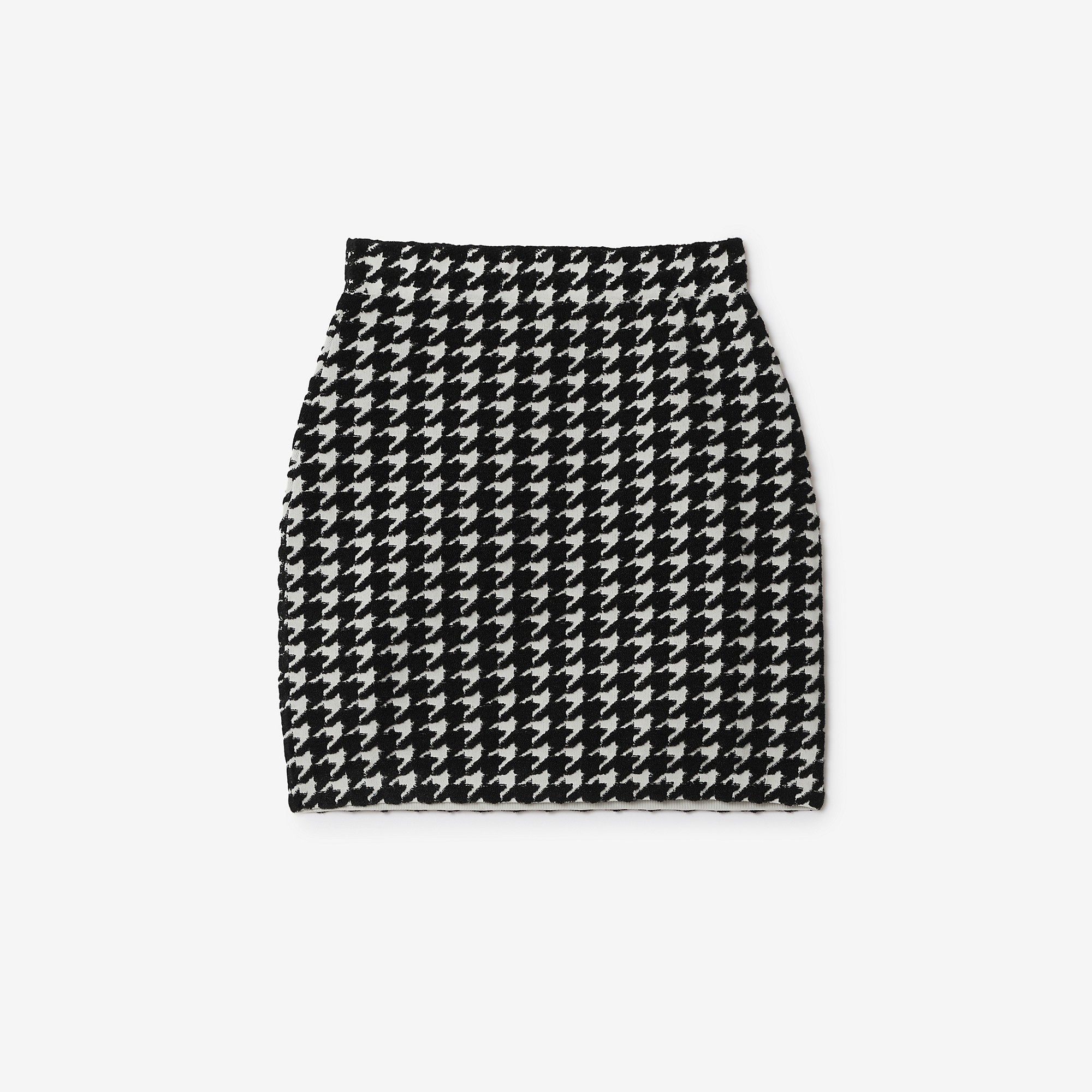 Houndstooth Nylon Blend Mini Skirt - 5