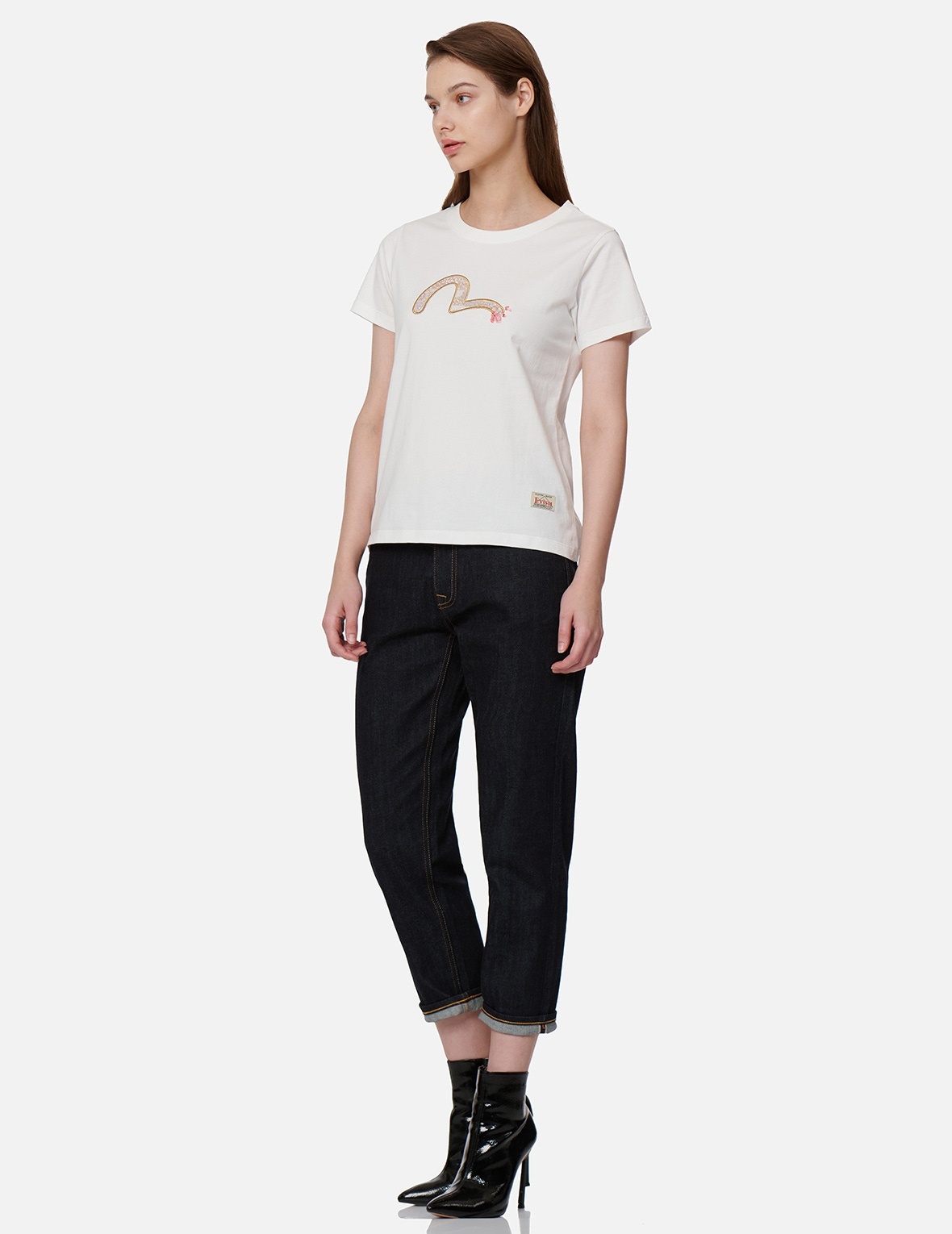 WAVE-PATTERN SEAGULL EMBROIDERY T-SHIRT - 3