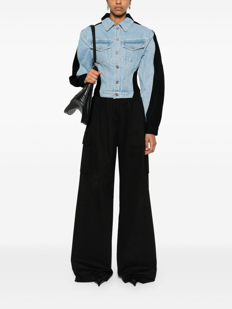 MUGLER colour-block denim jacket outlook