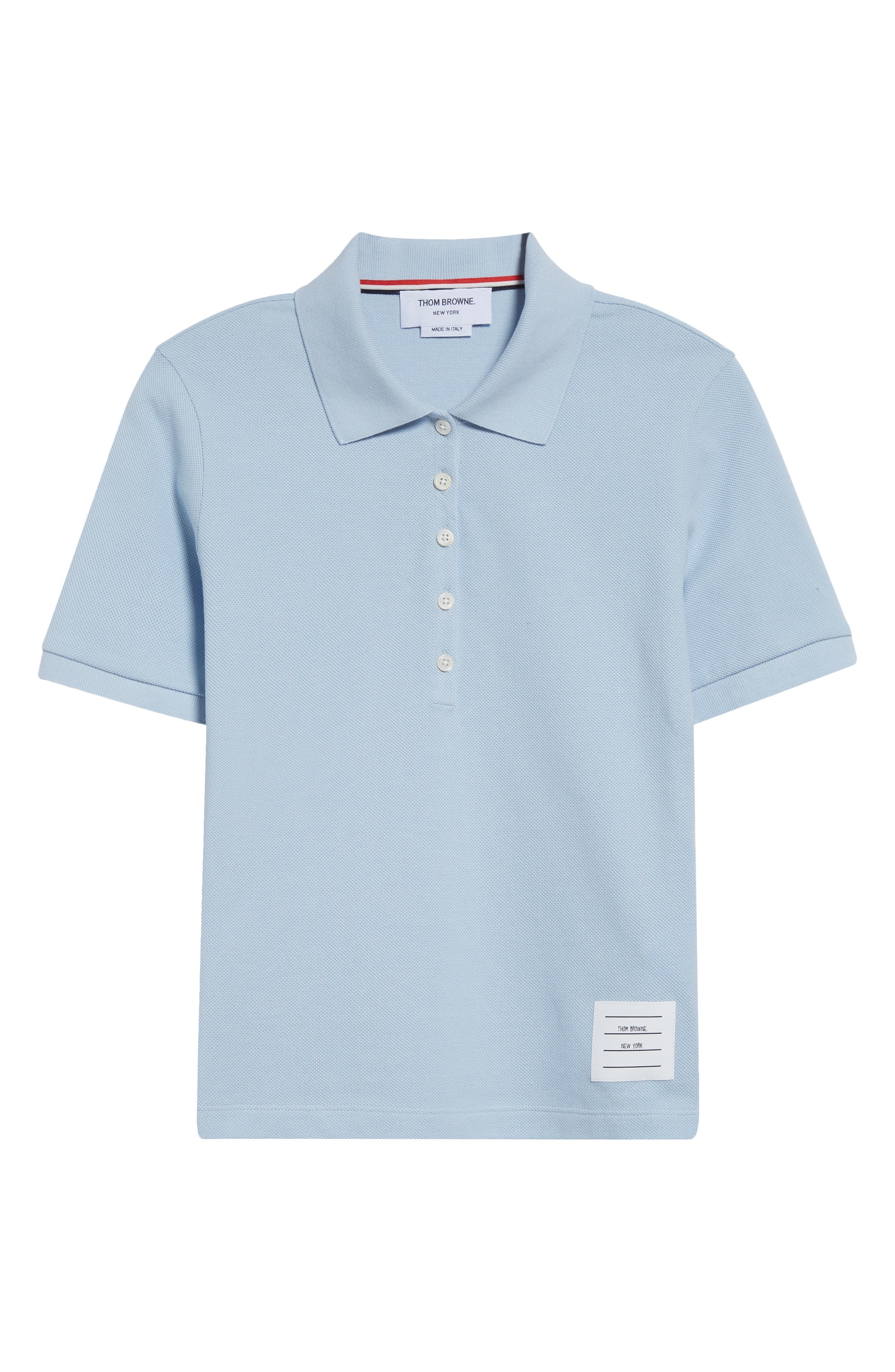 Thom Browne 4-Bar Cotton Piqué Polo in Teal at Nordstrom - 5