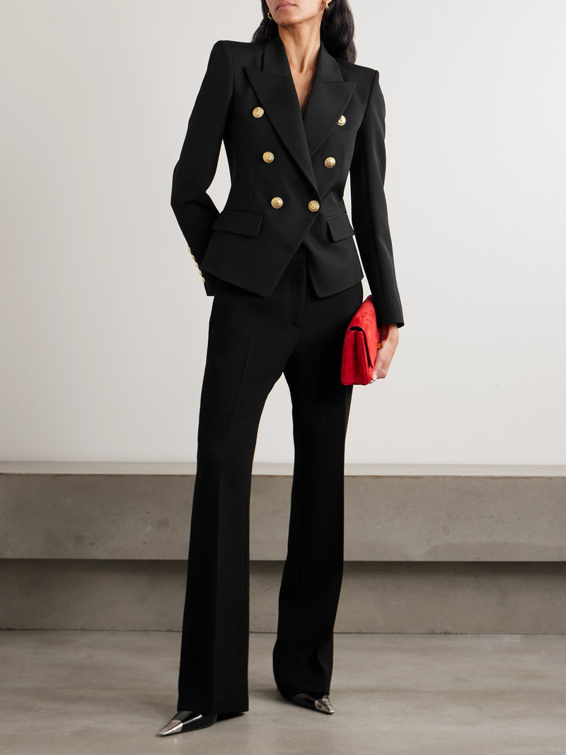 Balmain Double-breasted Grain De Poudre Wool Blazer outlook
