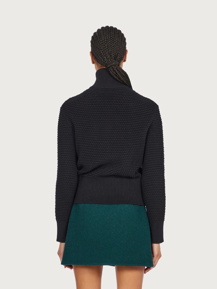 KNIT AND LEATHER BLOUSON - 4