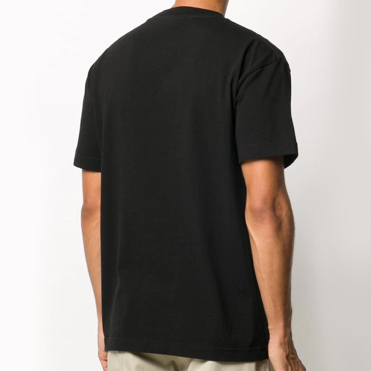 Men's PALM ANGELS Logo Printing Short Sleeve Black PMAA001E20JER0071084 - 3
