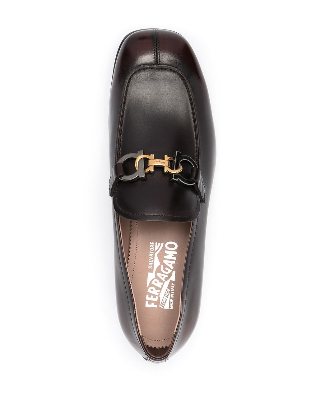Gancini square-toe loafers - 4