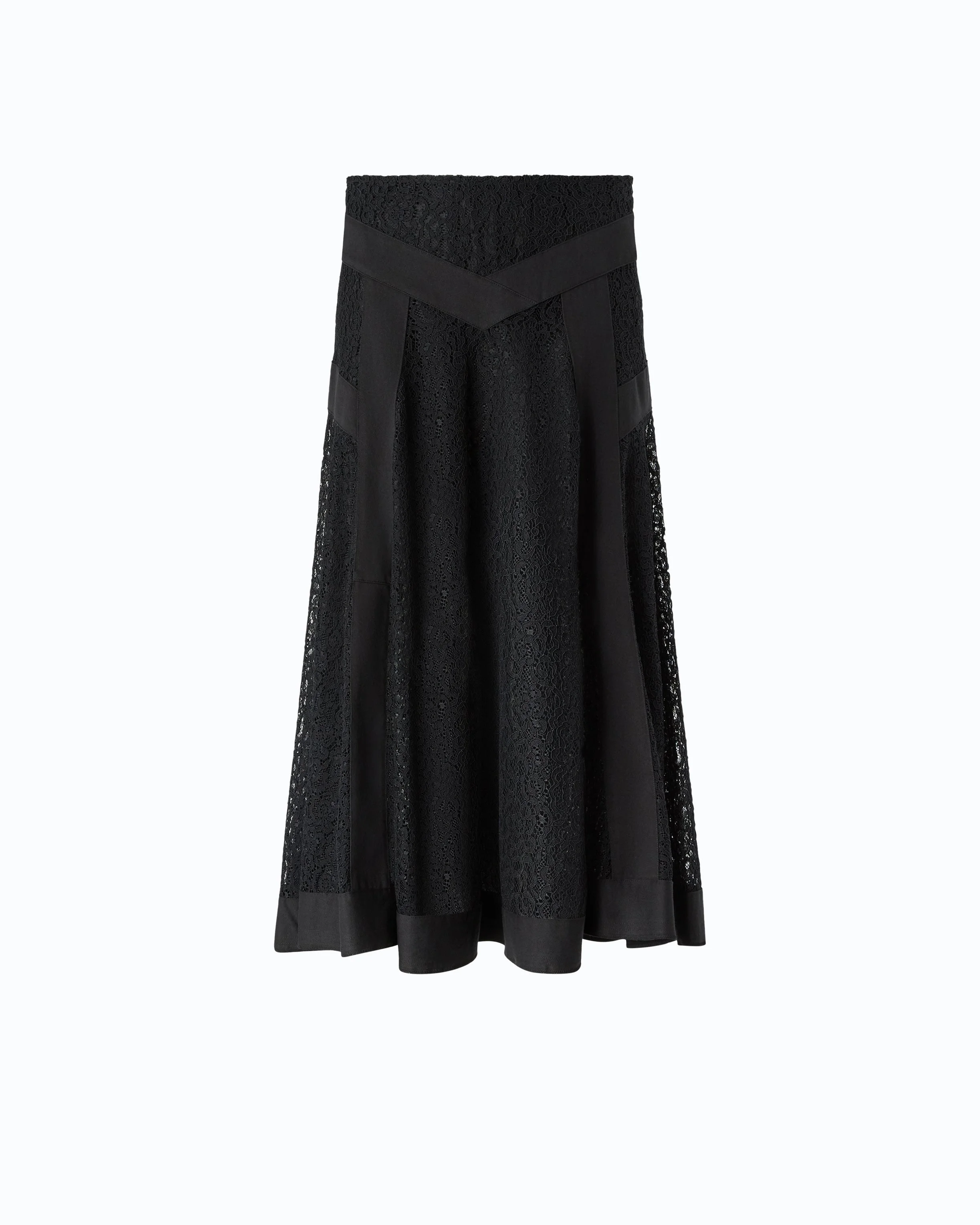 FLARED LACE MIDI SKIRT WITH INSERTS - 1